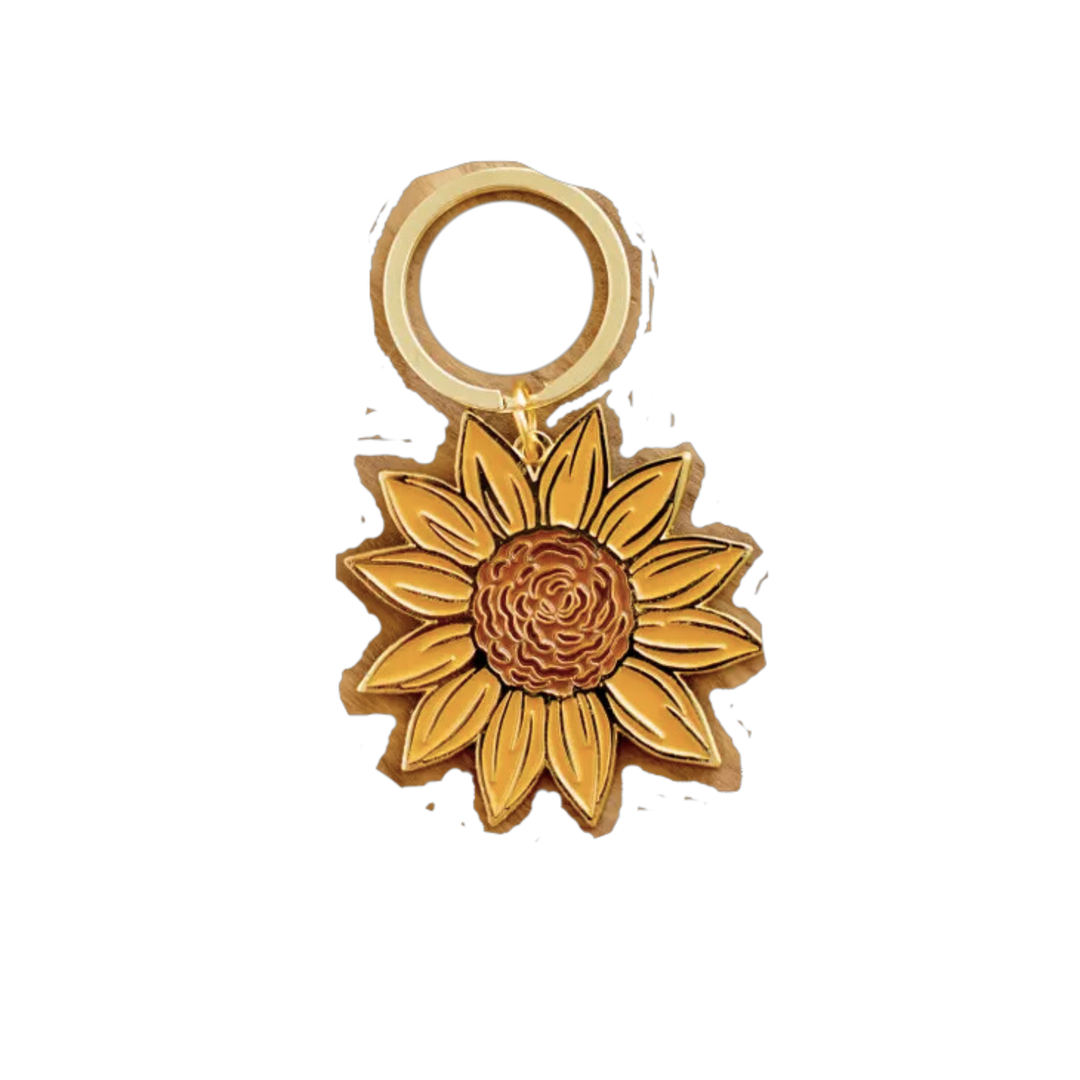 Sunflower Field Metal Keychain