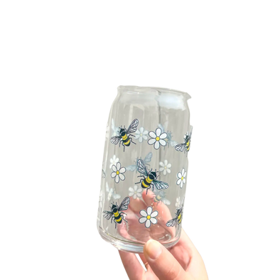 Bee 16 oz Can Glass Cup-Dishwasher Safe