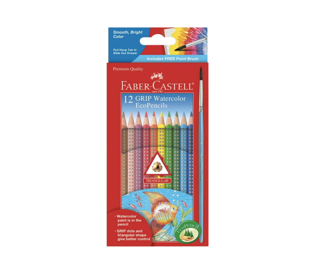 12 Grip Watercolor Pencils with Raised Grip - EcoPencils