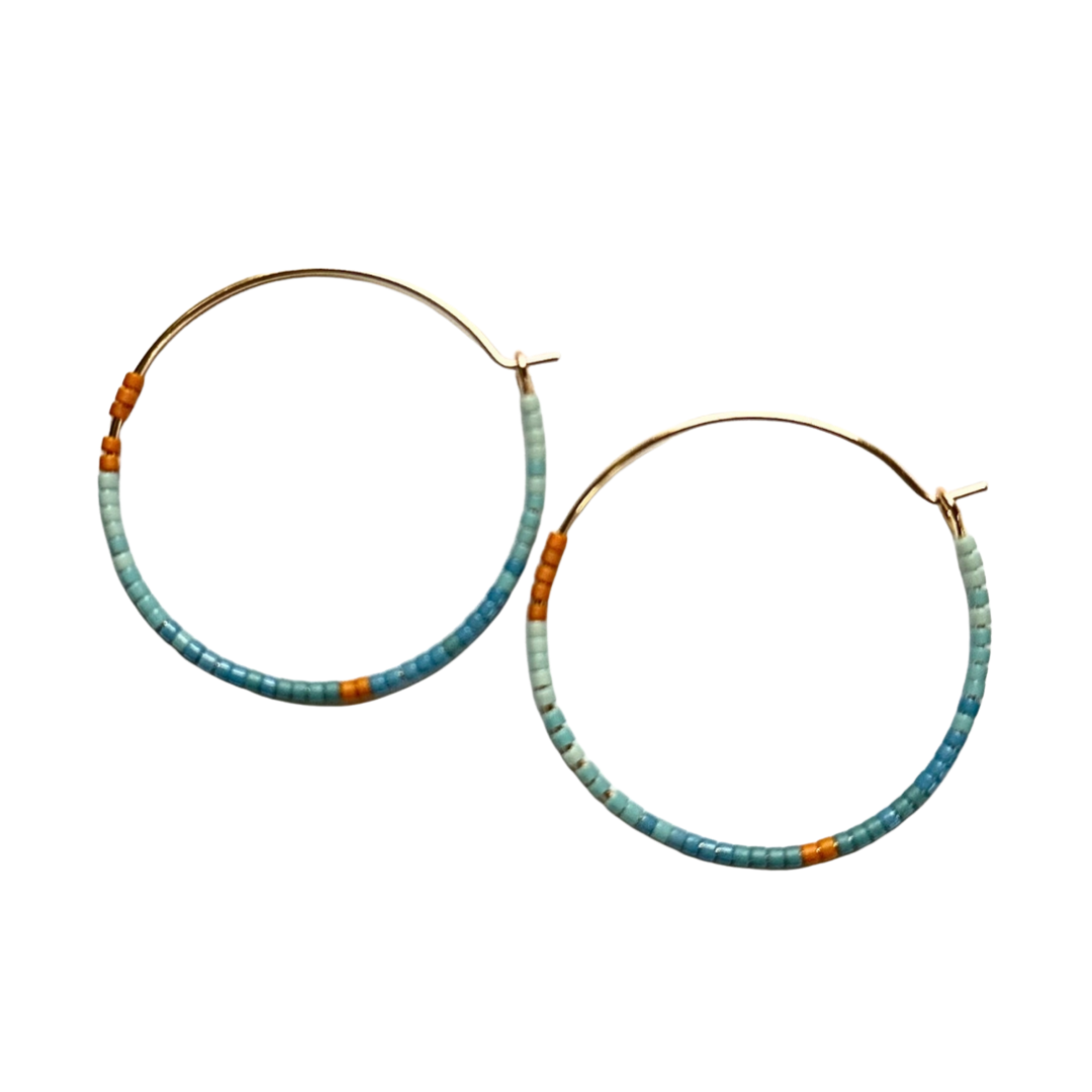 Beaded Hoop Earrings