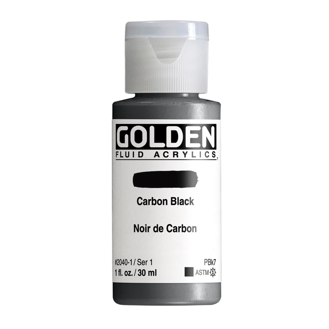 Golden Fluid Acrylic Paint 1oz - Carbon Black