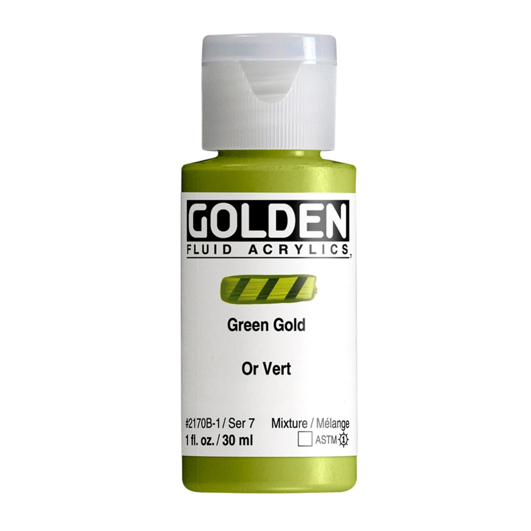 Golden Fluid Acrylic Paint 1oz - Green Gold
