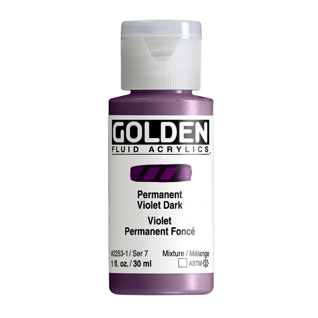 Golden Fluid Acrylic Paint 1oz - Permanent Violet Dark