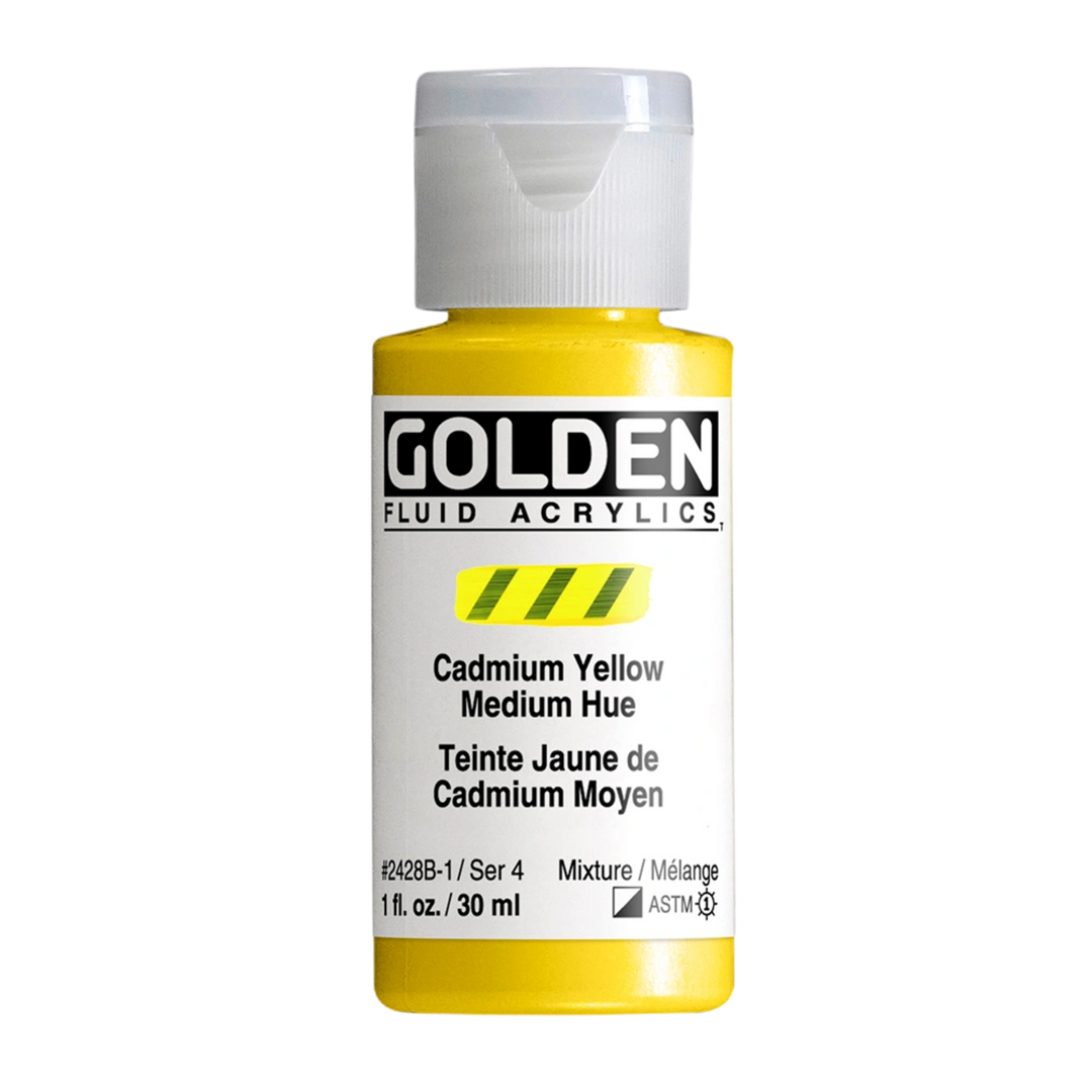 Golden Fluid Acrylic Paint 1oz - Cadmium Yellow Medium Hue