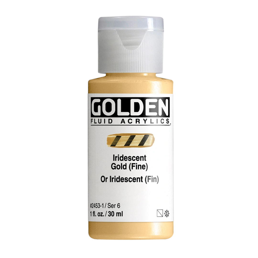 Golden Fluid Acrylic Paint 1oz - Iridescent Gold (Fine)