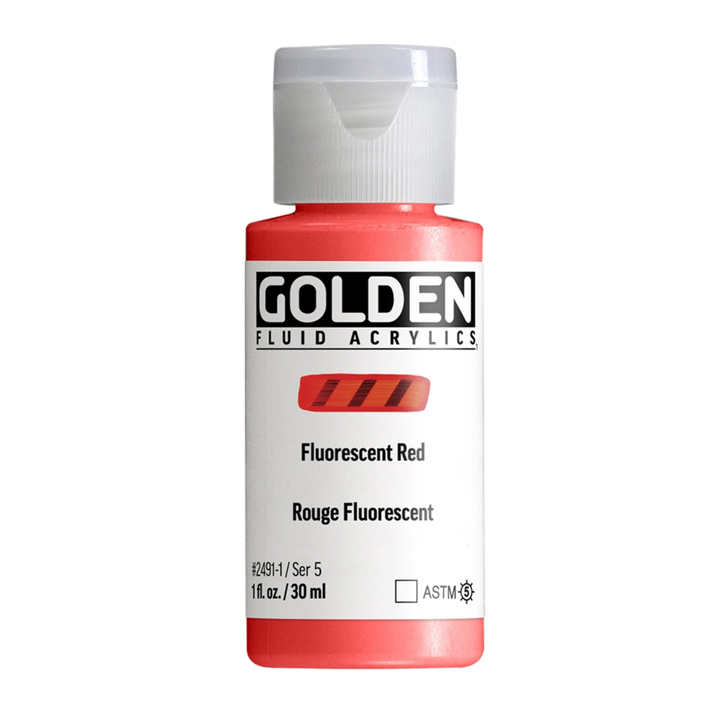 Golden Fluid Acrylic Paint 1oz - Fluorescent Red