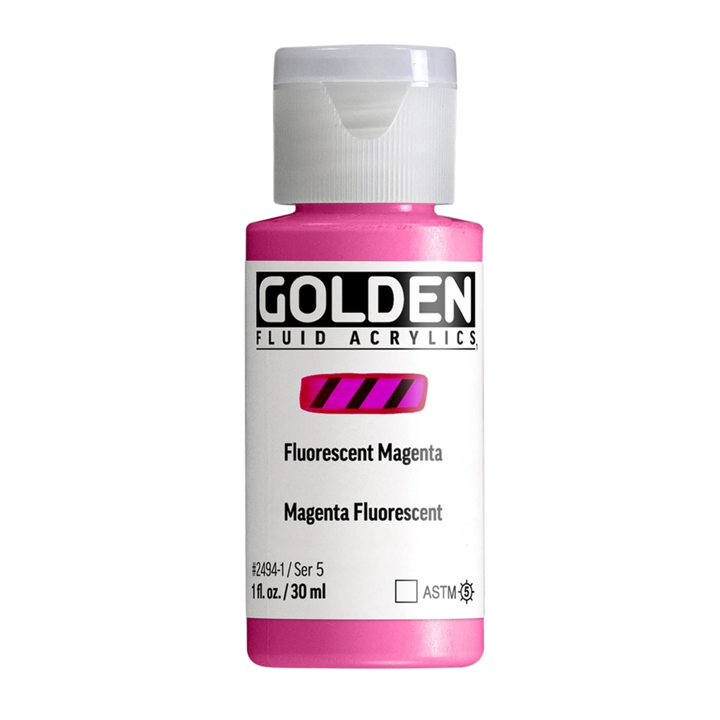 Golden Fluid Acrylic Paint 1oz - Fluorescent Magenta