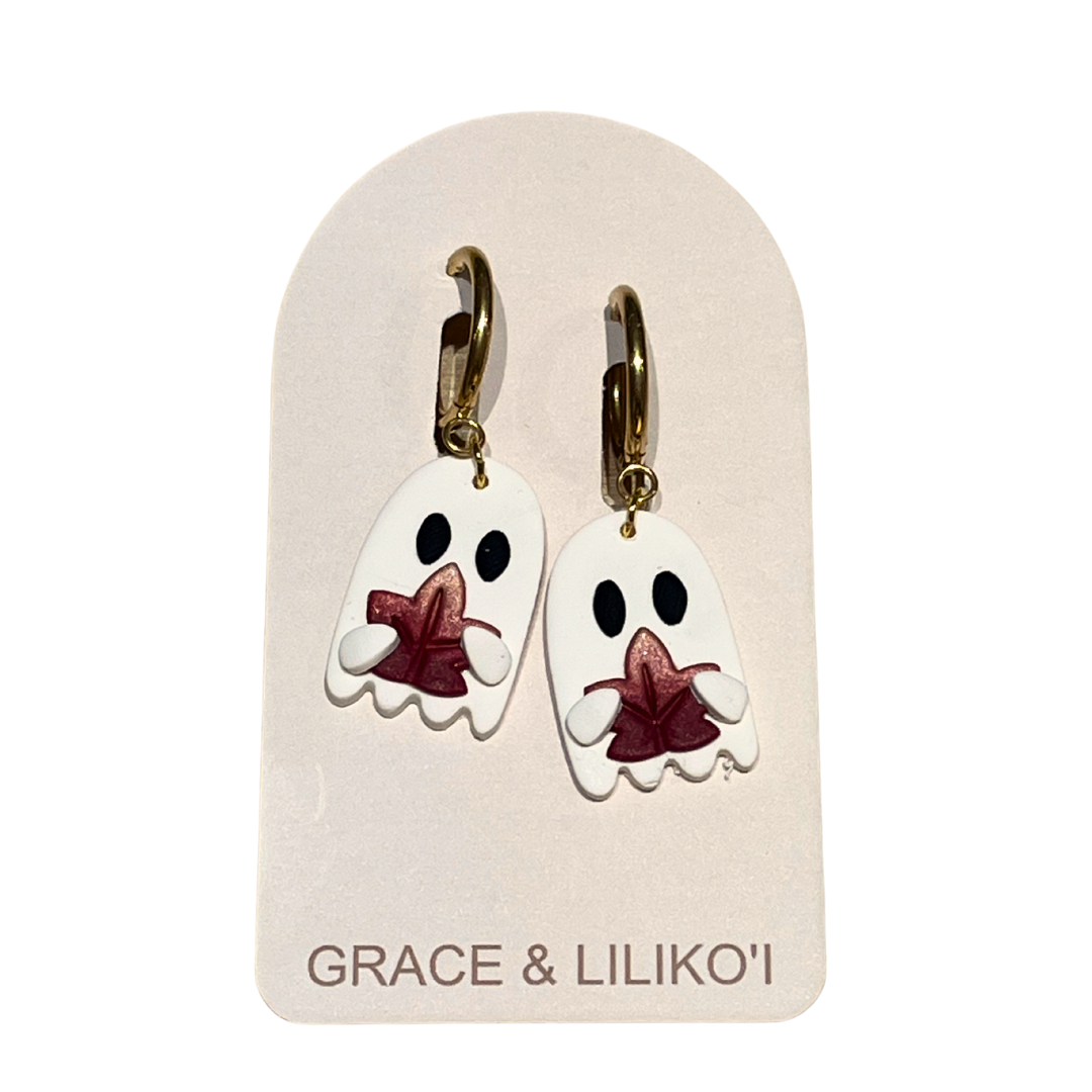 Ghost Leaf Hoop/Dangle Earrings