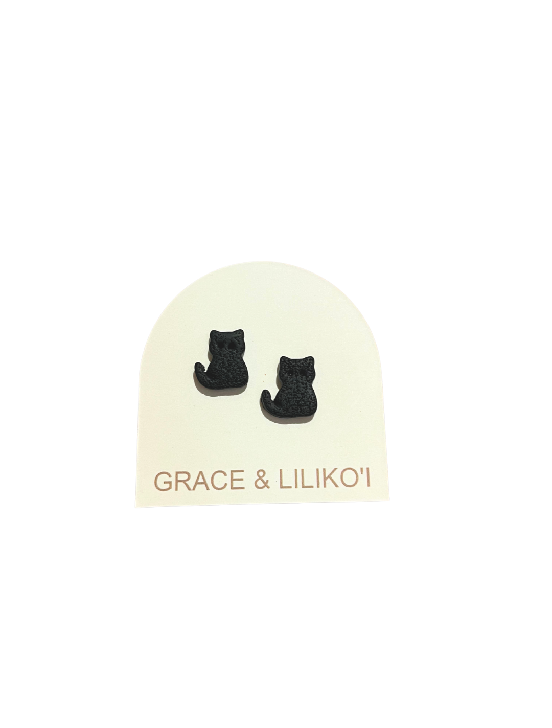 Black Cat Stud Earrings