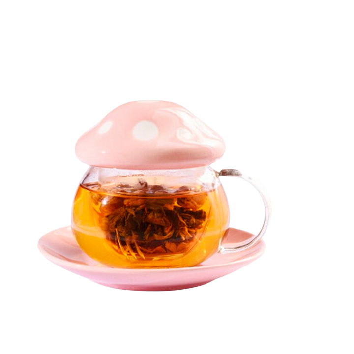 Charming Mushroom Tea Set with Glass Infuser