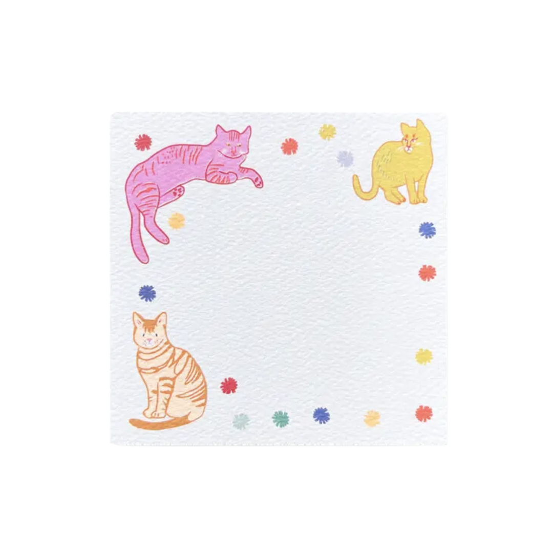 48 pack / Neon Cats Small Square Notes