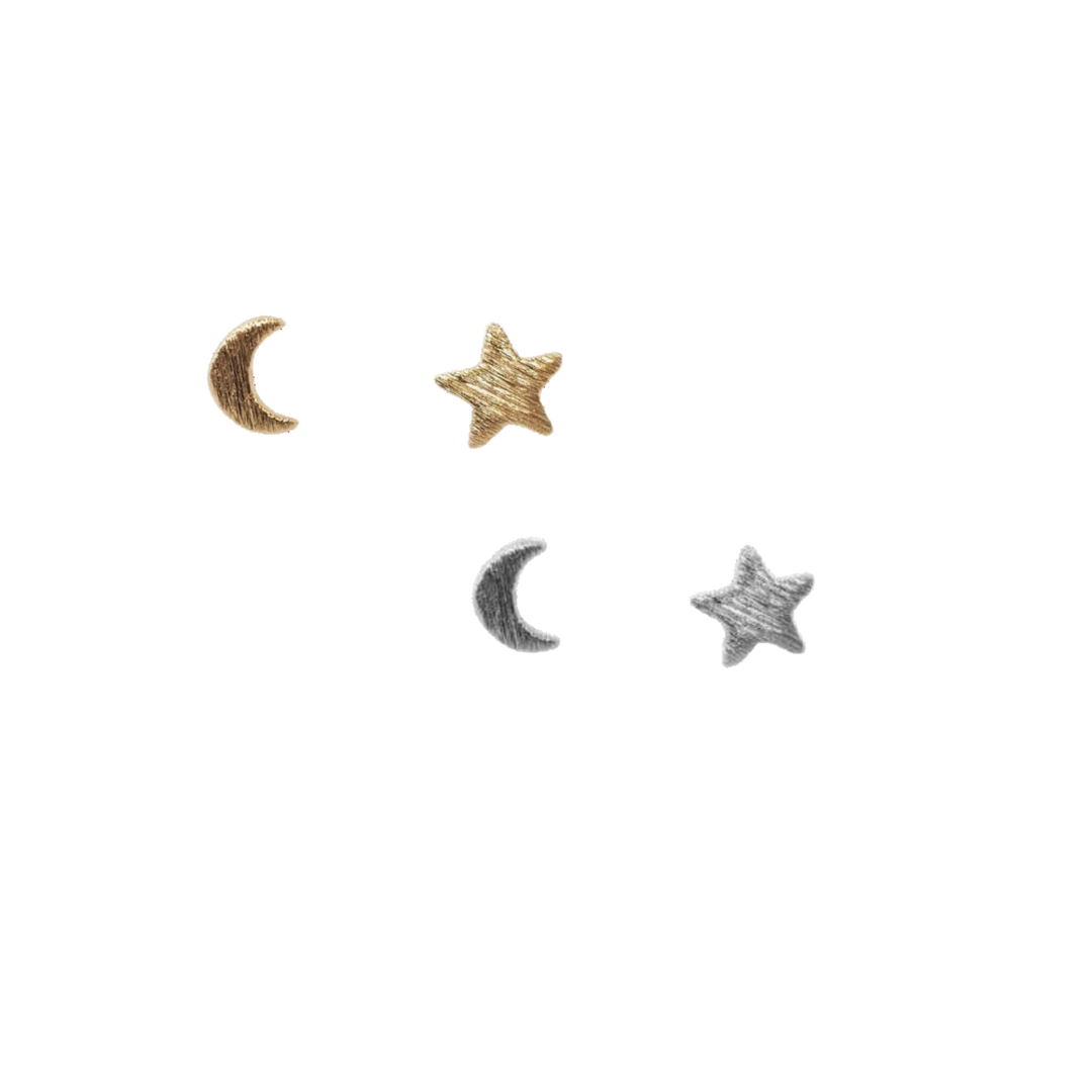 Moon and Star Earrings