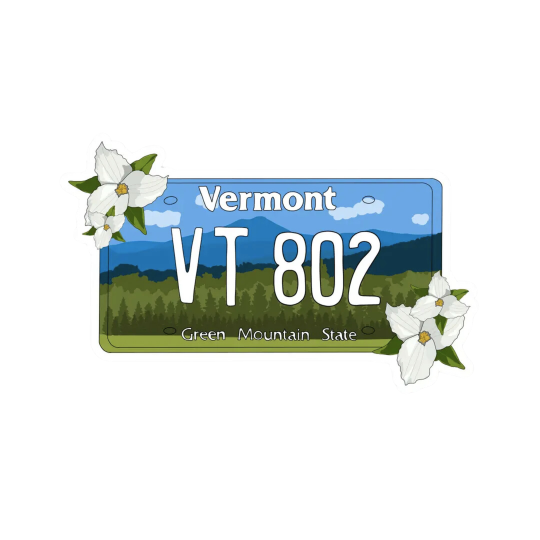 Vermont 802 License Plate Sticker