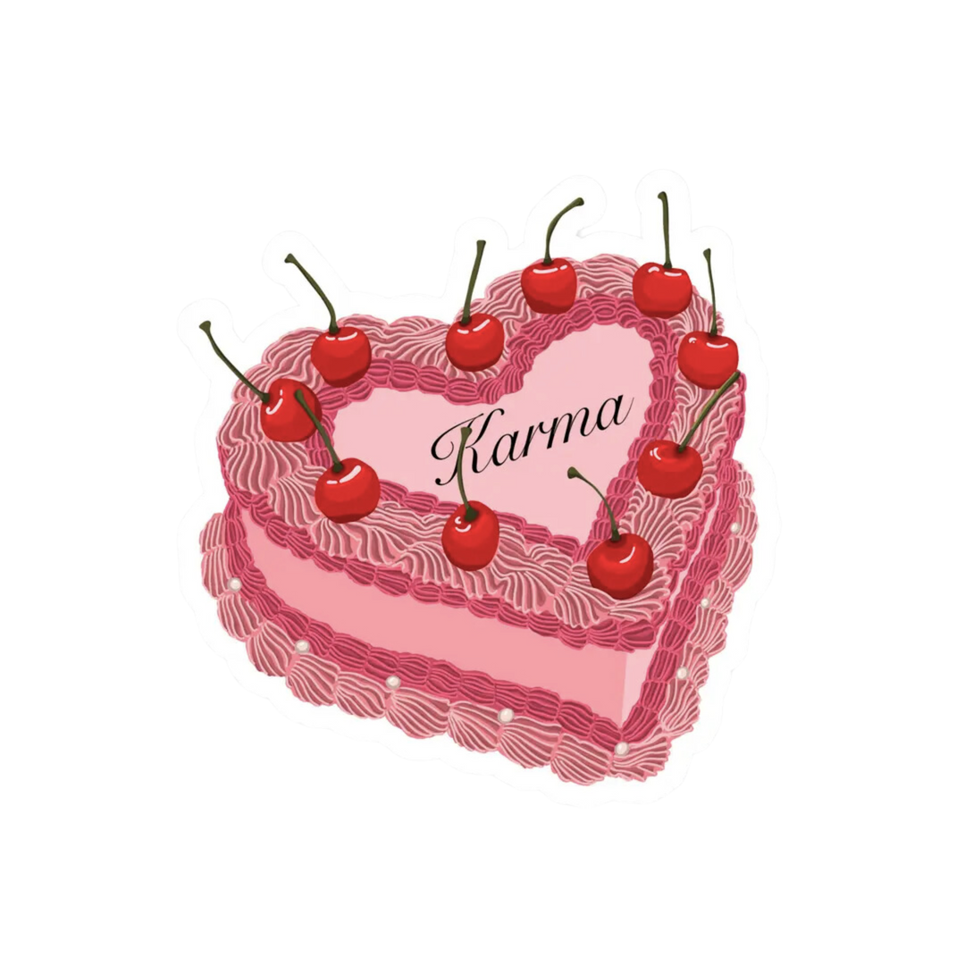 Karma Vintage Cake Sticker | Taylor Swift Sticker