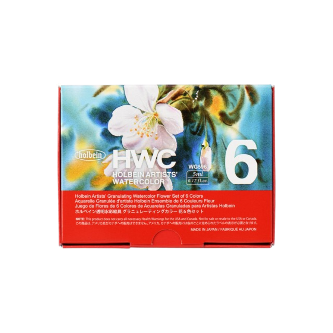 Holbein Artists' Watercolor Granulating Flower - Set of 6 (5 ml)