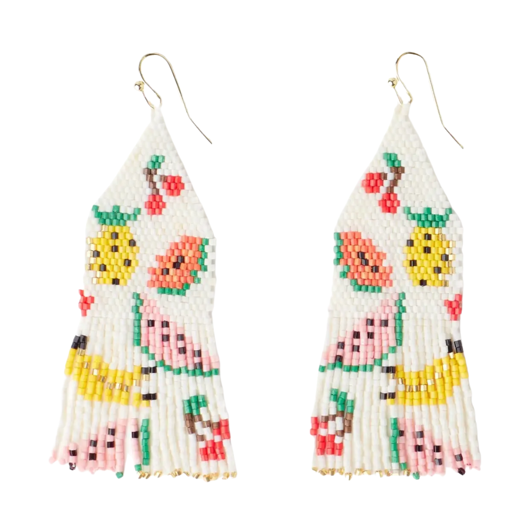 Delilah Fruit Beaded Fringe Earrings