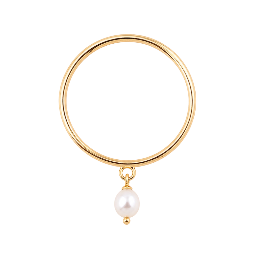 Pearl Charm Gold Ring