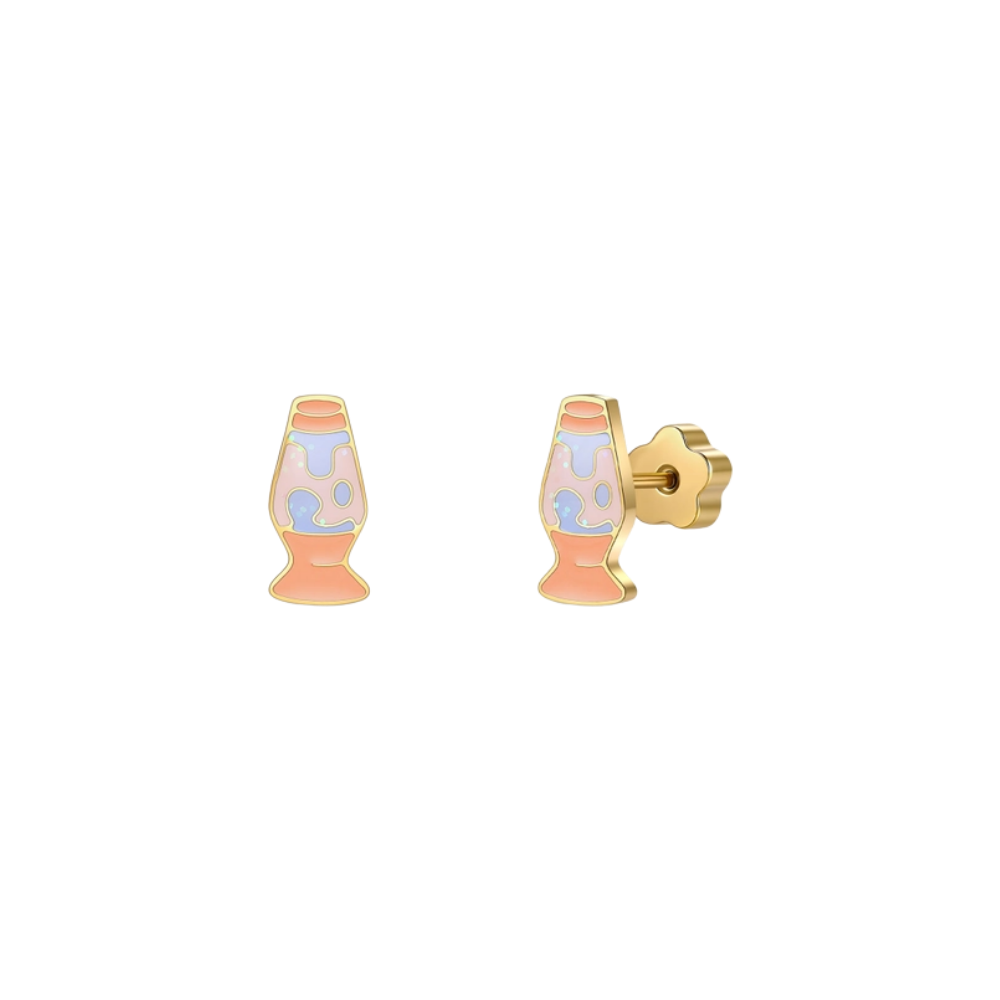 Lava Lamp Enamel Flat Back Kids Earrings