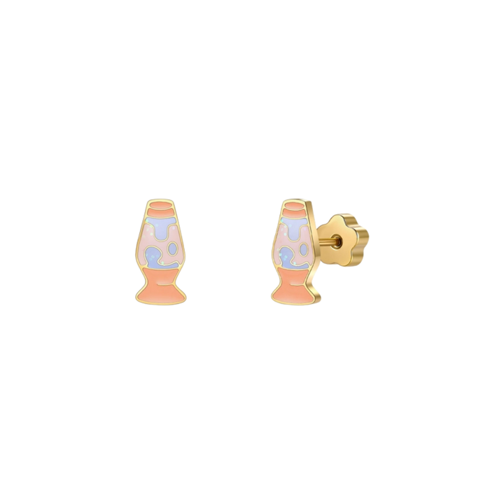 Lava Lamp Enamel Flat Back Kids Earrings