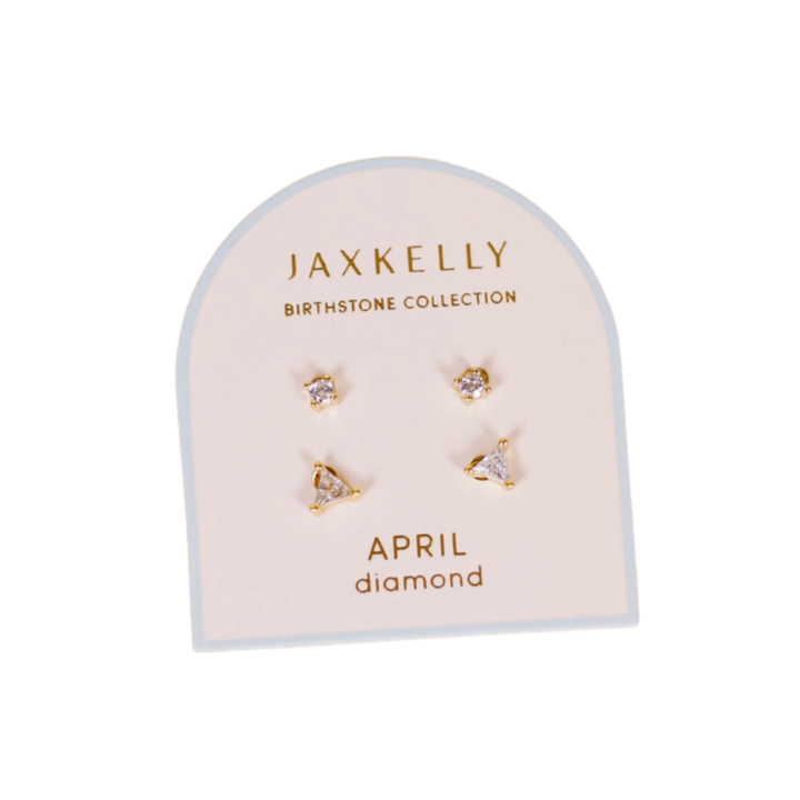 Birthstone Gold Stud Earring Set