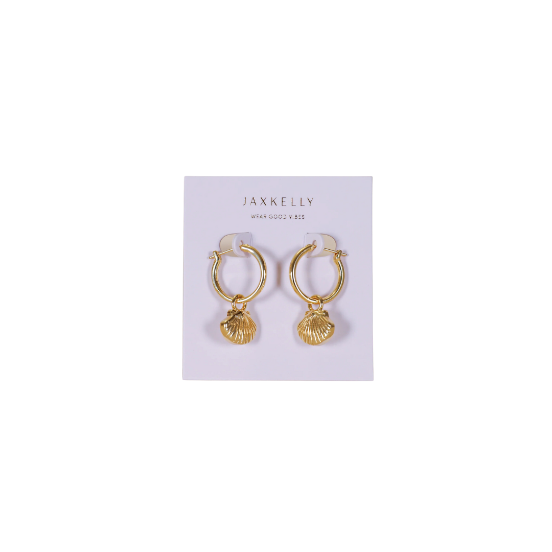 Seashell Hoop Earring - 18k Gold Plated