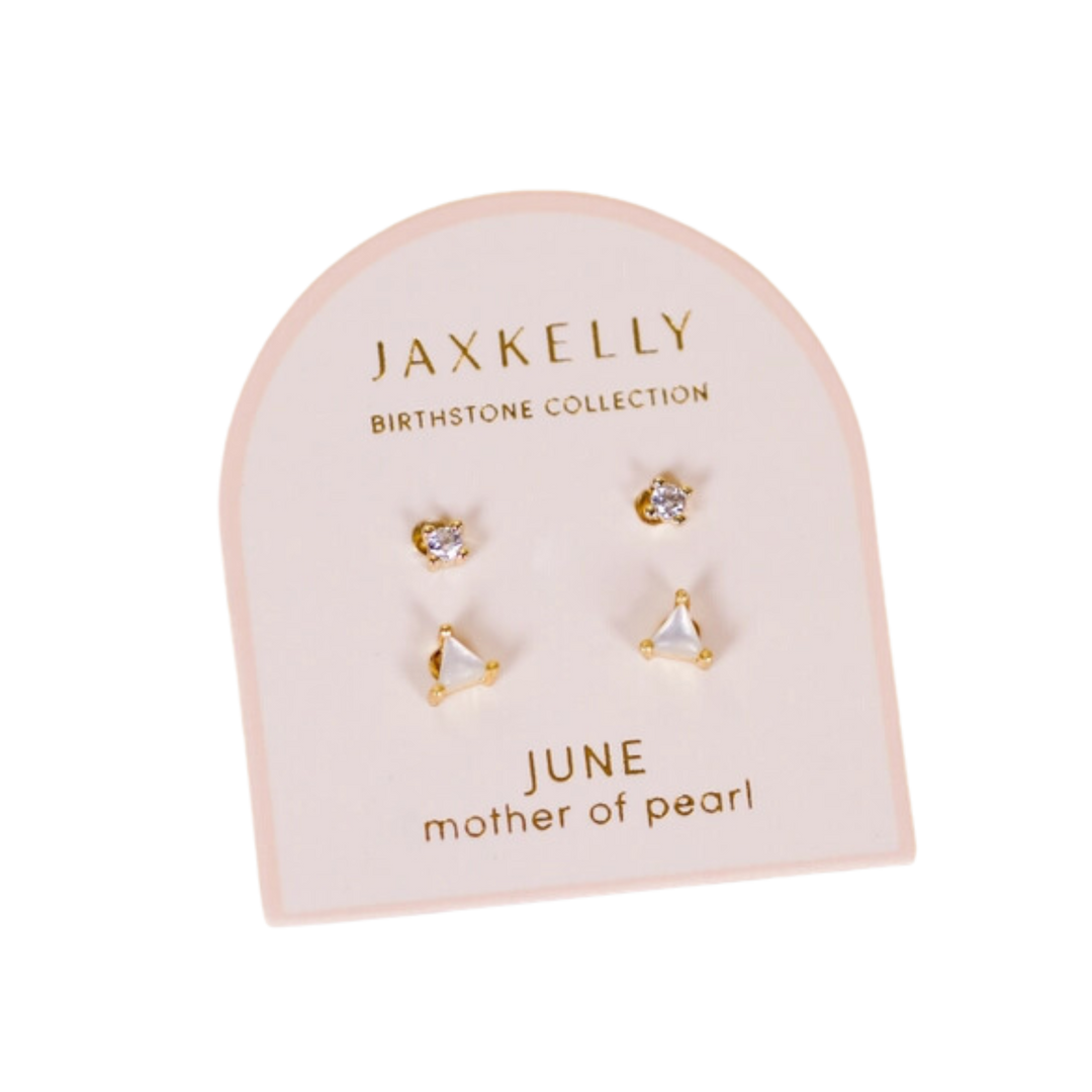 Birthstone Gold Stud Earring Set