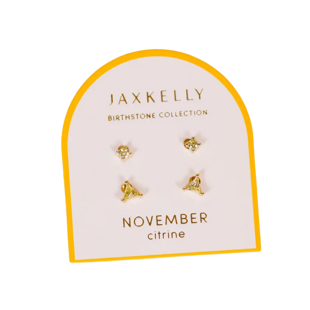 Birthstone Gold Stud Earring Set