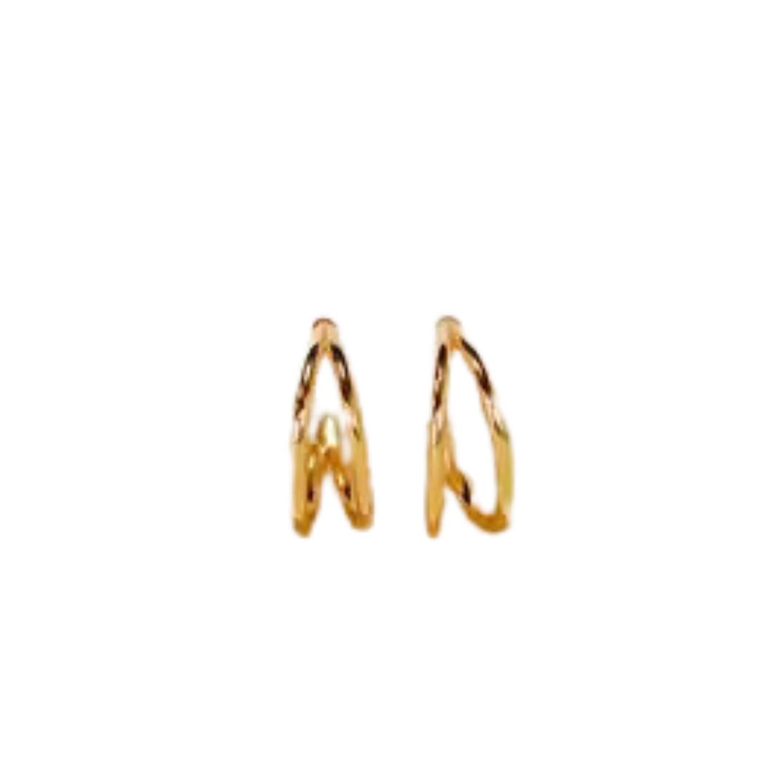 Illusion Double Hoop - Gold Earrings