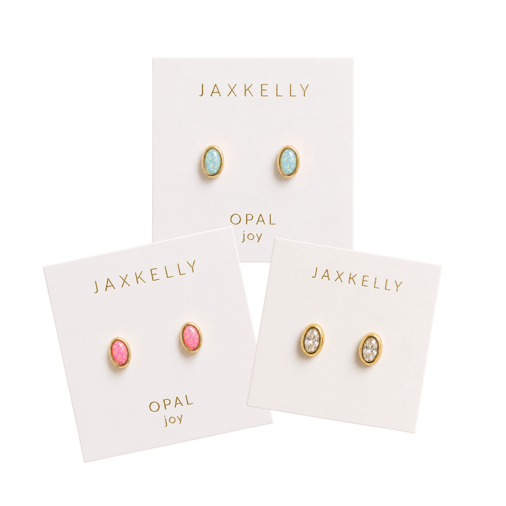 Oval Bezel Studs
