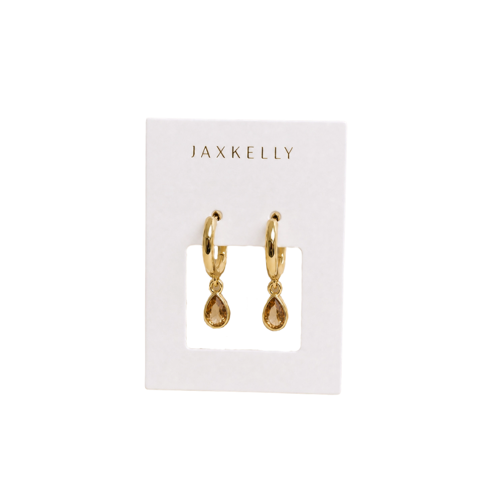 Teardrop Charm Hoop Earrings