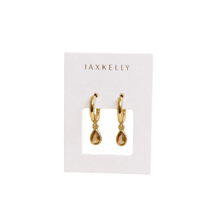 Teardrop Charm Hoop Earrings