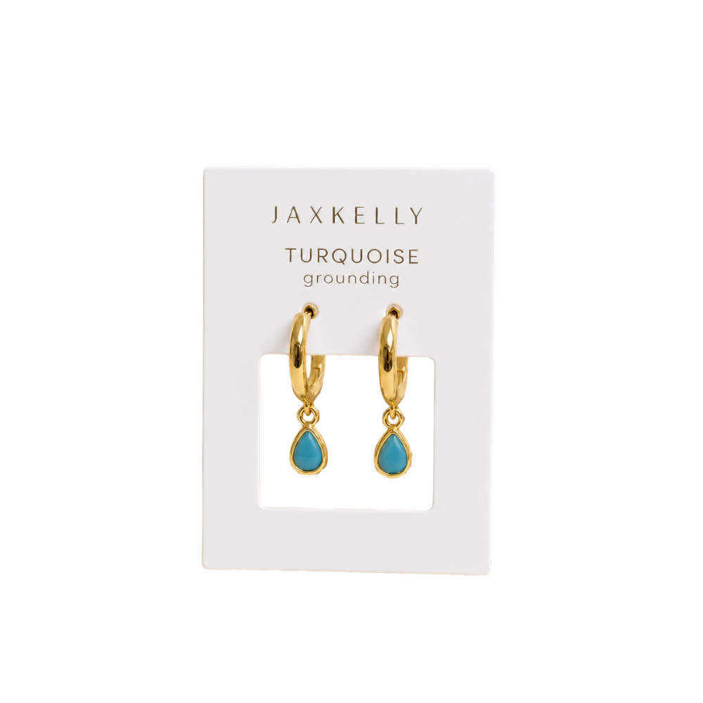 Teardrop Charm Hoop Earrings