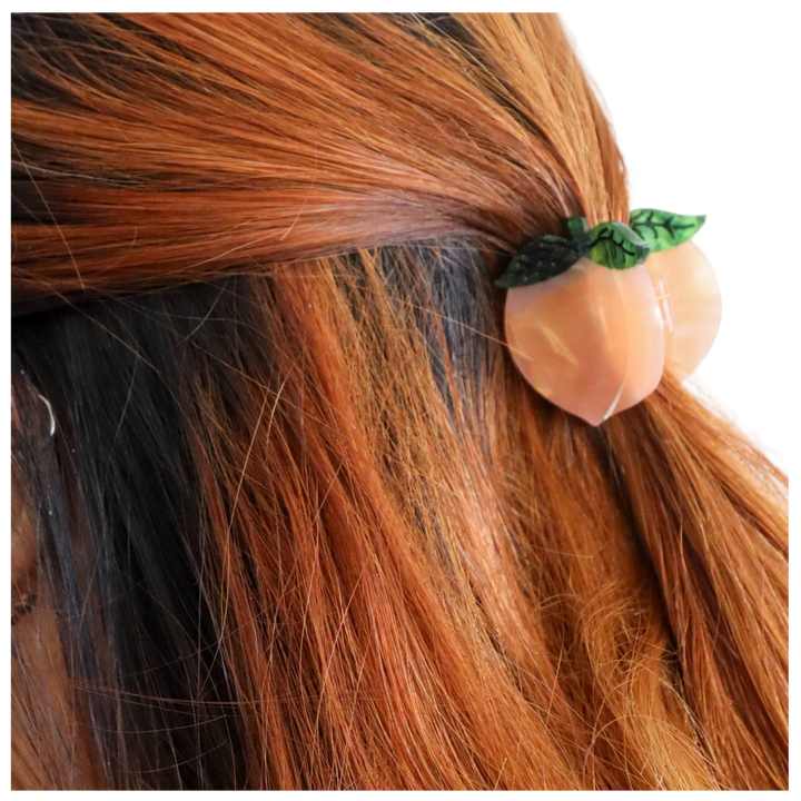 Mini Peach Hair Claw Clip