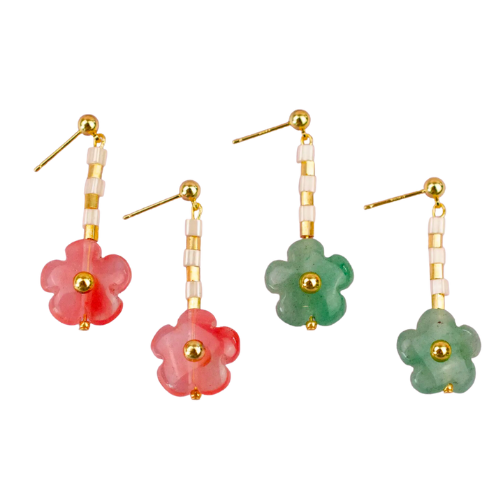 Audrey Flower Gemstone Earrings