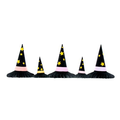 Honeycomb Paper Halloween Witch Hats