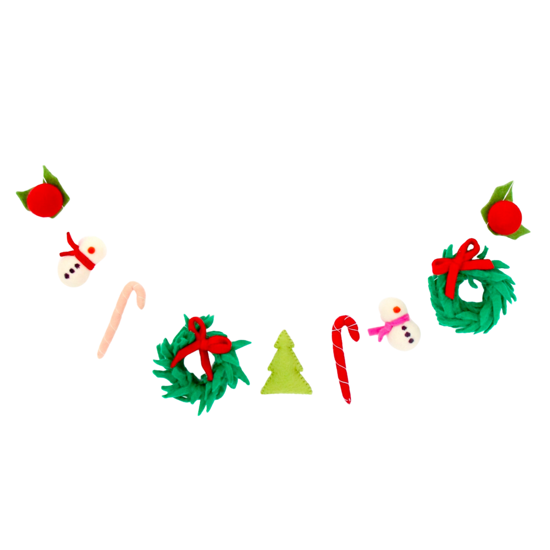 Christmas Shapes Felt Garland