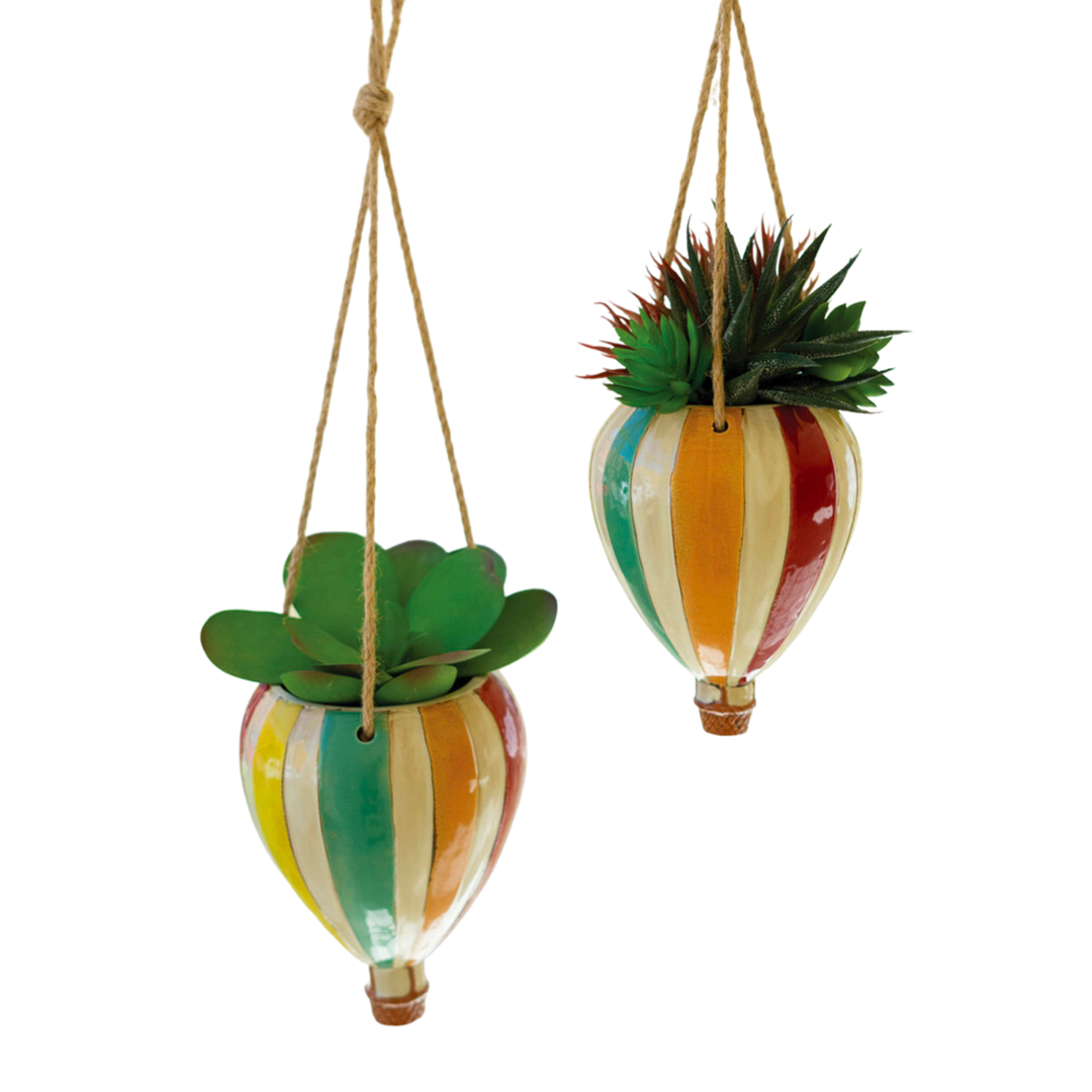 hot air balloon hanging planter Hot Air Balloon Hanging Planter – Golden Hour Gift Co