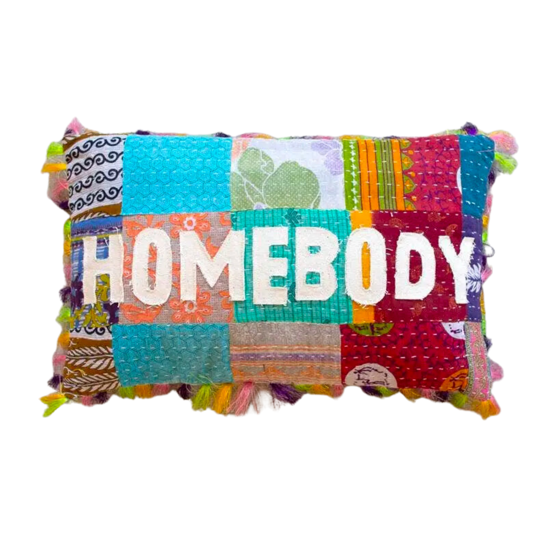 Homebody Kantha Pillow