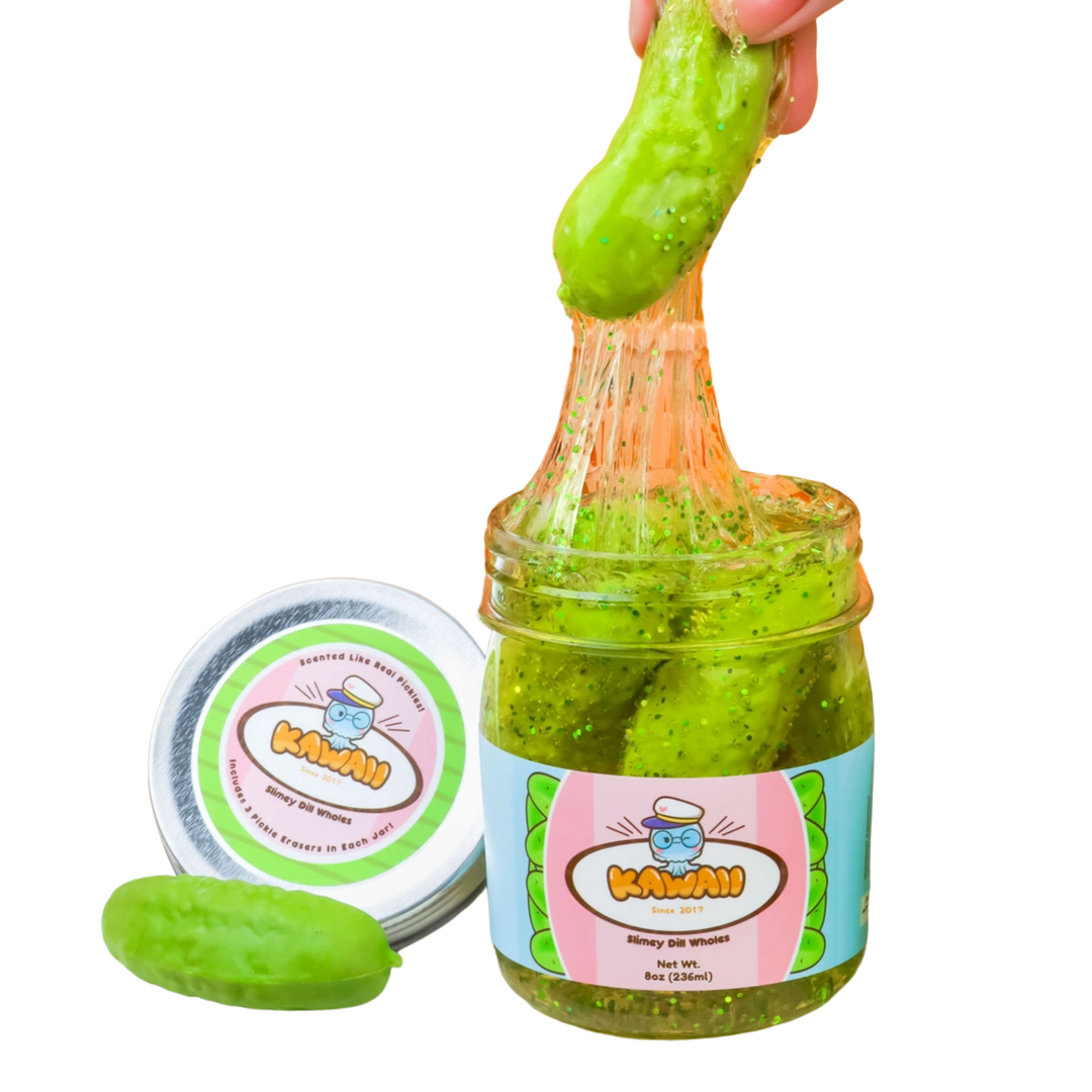 Shimmery Pickle Clear Slime