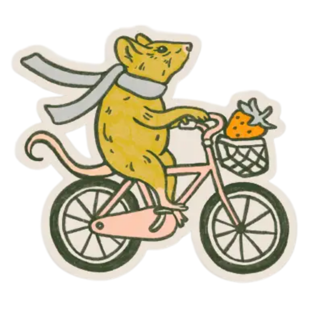 Mouse on a Bike Sticker