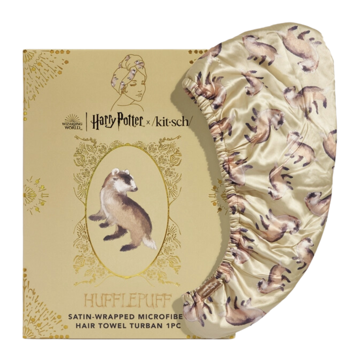 Harry Potter X Kitsch Satin-Wrapped Hair Towel - Hufflepuff