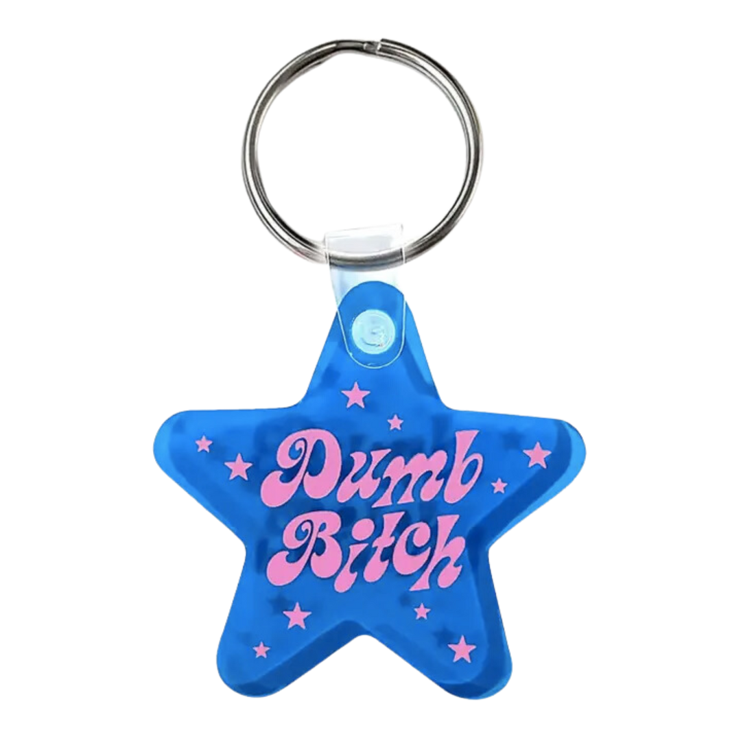 Dumb Bitch Star Shaped Vinyl Keychain