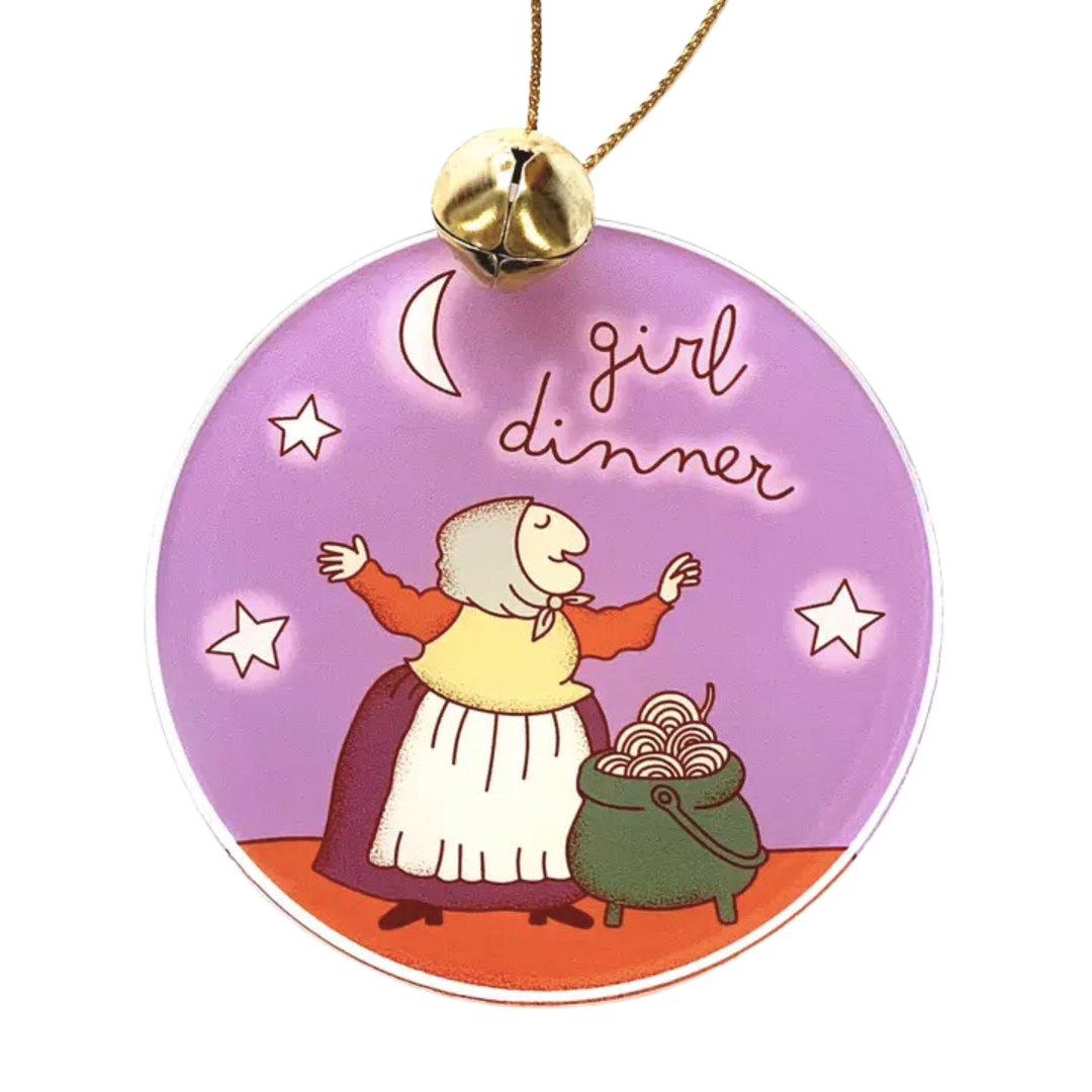 Girl Dinner Grandma Witch Acrylic Christmas Tree Ornament