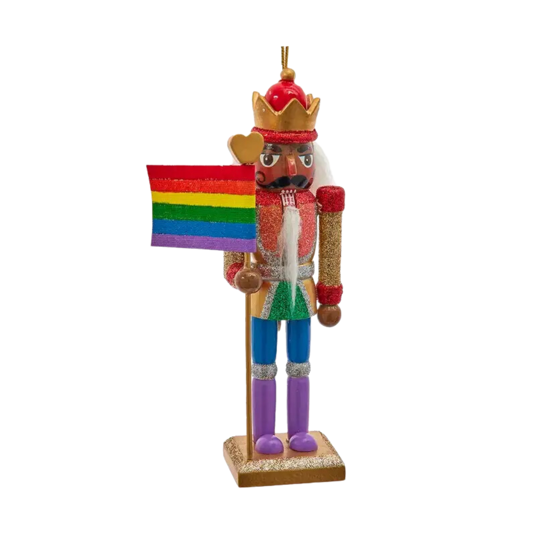 Wooden Black Gay Pride Nutcracker Ornament