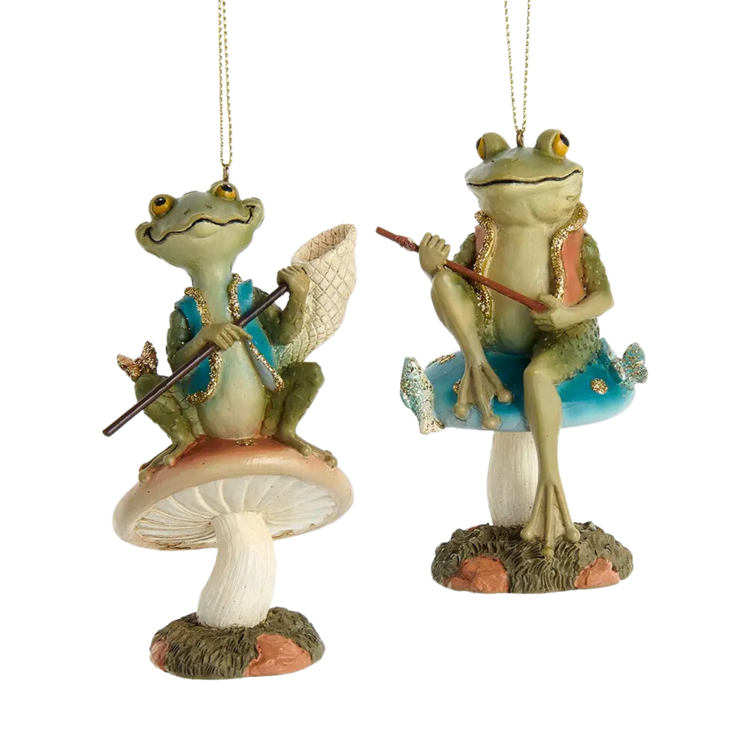 Fishing Frogs Ornament