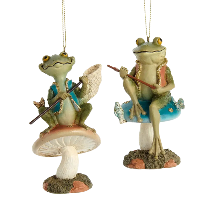 Fishing Frogs Ornament