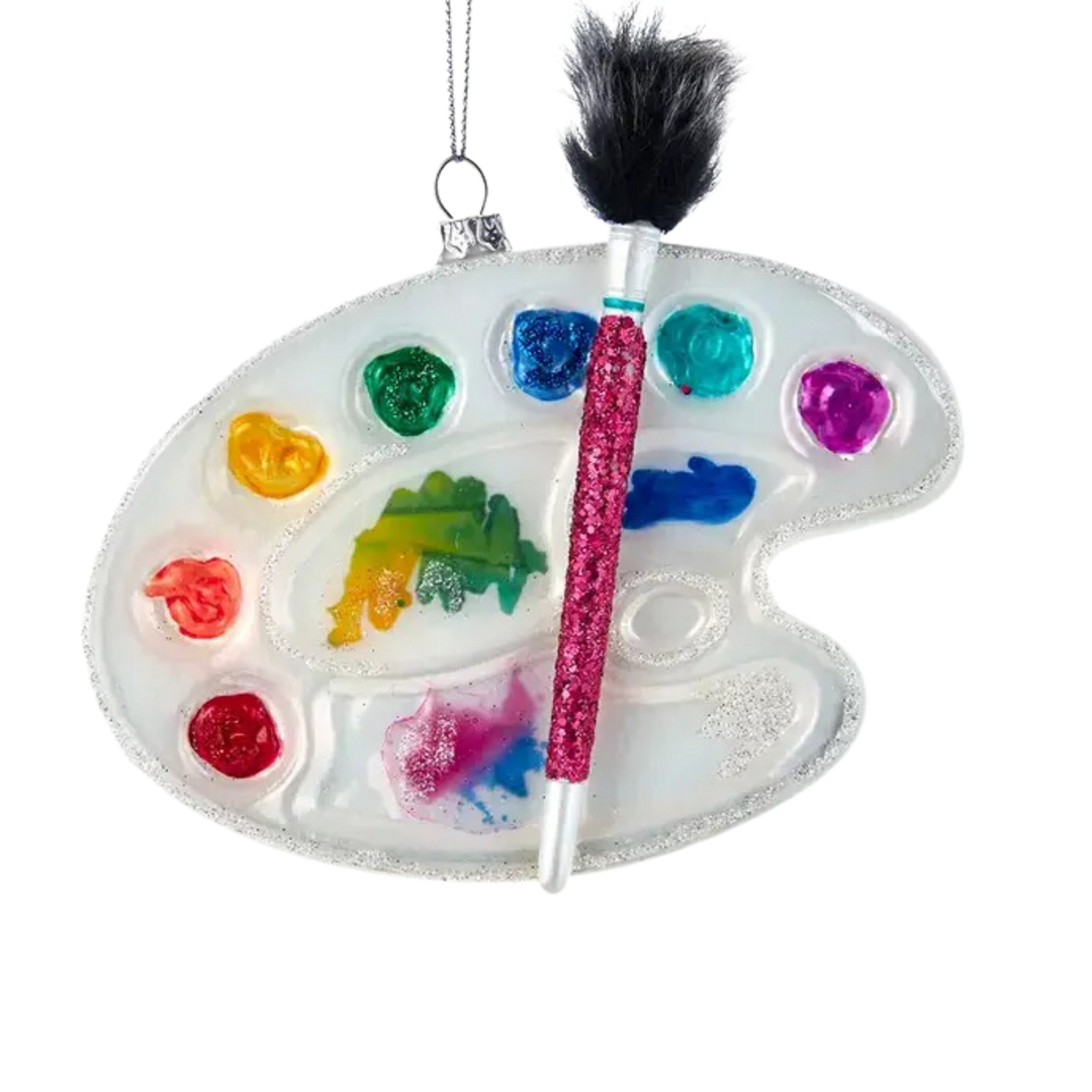 Glass Water Color Palette Ornament