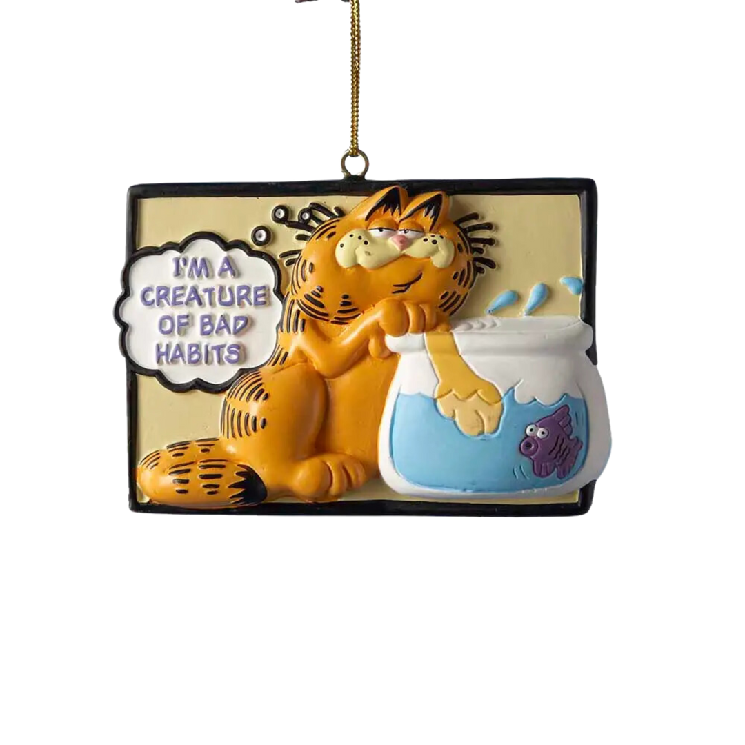 Resin Garfield with Fish Tank Ornament