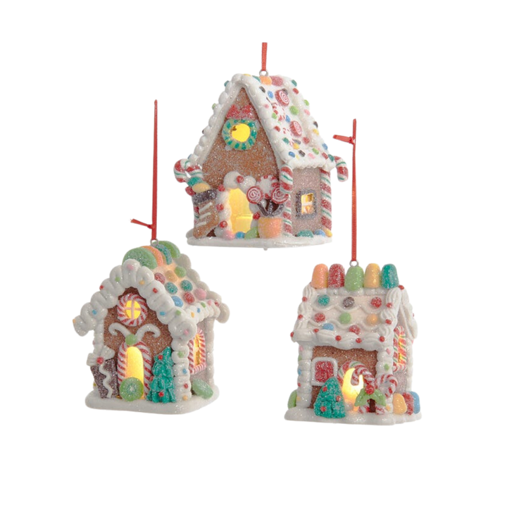 Gingerbread LED Candy House Ornament