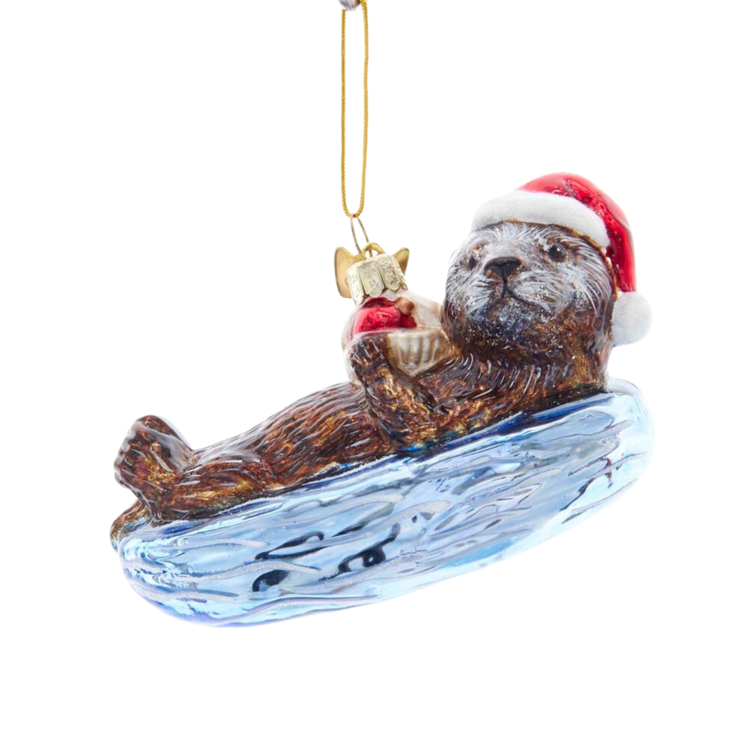 Noble Gems Glass Sea Otter Ornament